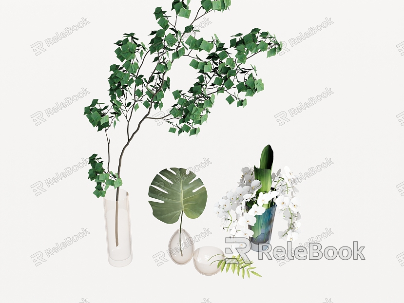 vase plant green plant tropical plant model