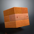Stacked Wooden Blocks With Natural Wood Grain In 3D Geometric Structure