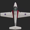 Passenger Plane Model With Red White Blue Livery Snowbird Logo And Twin Seat Streamlined Design
