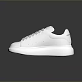 Modern White Sleek Sneakers with Gray Laces and Thick Platform Sole Design