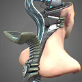 Human Head Robot Head Cyberpunk Robot 3d model