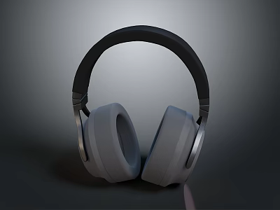 Modern Electronic Over ear Headphones With Soft Cushioned Ear Cups And Comfortable Fit 3d model
