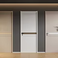 Contemporary Interior Hinged Doors With White Beige Finish And Minimalist Handle Design
