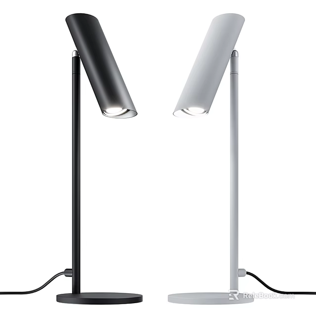 Modern Table Lamp With Black And White Color And Slim Minimalist Design Structure 3d model 