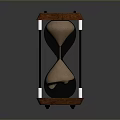 Elegant Hourglass Design With Wooden Base Metal Frame And Glass Sand Container
