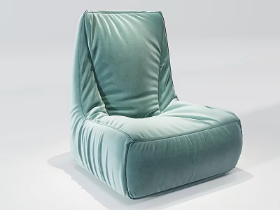 Modern Light Green Velvet Bean Bag Chair Single Seater Comfortable Design 3d model