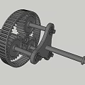 Detailed Industrial Gear Mechanism With Interlocking Gears Metal Shafts And Connecting Parts