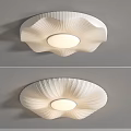 Elegant White Petal Shaped Ceiling Light With Circular Central Glow 3d model
