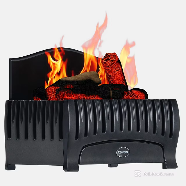 Comfort Electric Fireplace With Realistic Flaming Effect And Black Design 3d model 