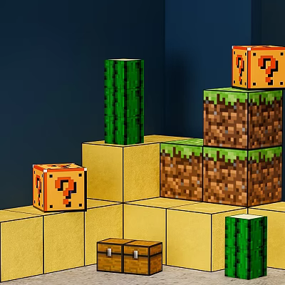 Pixel Mosaic Box Game Advertising Meichen 3d model Pixel Mosaic Box Game Advertising Meichen 3d model