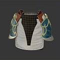 White Traditional Vest With Blue Red Shoulder Decorations And Embroidered Patterns
