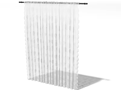 Elegant Transparent Sheer Curtain with Lightweight Vertical Soft Fabric for Living Room 3d model