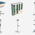 Hospital Medical Appliance Equipment Locker Infusion Rack 3d model