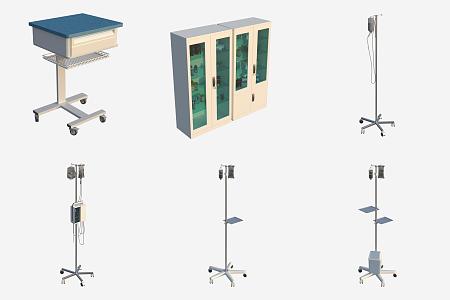 Hospital Medical Appliance Equipment Locker Infusion Rack 3d model