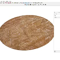 Round Rug With Beige Wave Patterns And Soft Texture For Modern Living Room
