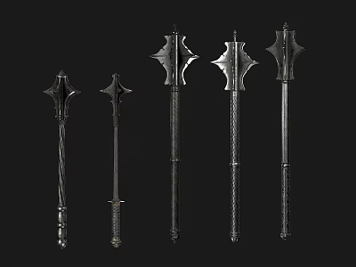 Medieval mace stick stick weapon cold weapon hammer 3d model