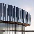 Modern Library Building Circular Exhibition Hall 3d model