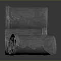 Gray Metal Pipes Stacked with Damaged Ends for Hardware Tools Application 3d model