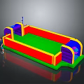 Colorful Inflatable Bounce Castle With Red Yellow Green Blue Purple Sections For Kids Outdoor Play Equipment