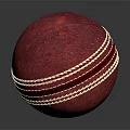 Red Leather Cricket Ball With White Stitches Sports Equipment For Training Matches