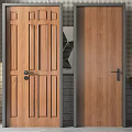 Wooden Double Doors With Classic Panel Design For Modern Home Interior