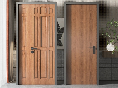 New Chinese style combination of child and mother door 3d model