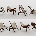 Modern Leisure Chairs With Wooden Frames And Upholstered Seats In Multiple Designs