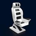 White Modern Ergonomic Seat With Black Accents And Sturdy Base Design