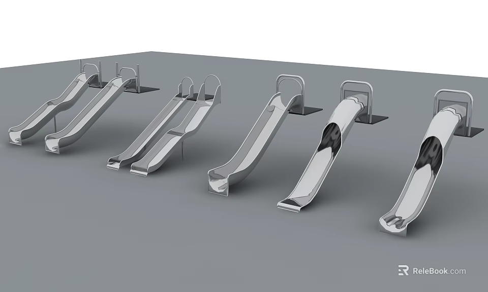 Stainless Steel Playground Slides For Kids Outdoor Recreational Equipment 3d model 