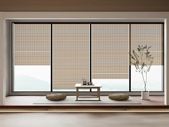new bamboo curtain rolling curtain 3d model
