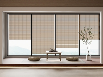 new bamboo curtain rolling curtain 3d model