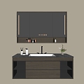 Modern Bathroom Cabinet Bathroom Counter Basin Bathroom Ornaments Mirror Cabinet Sink 3d model