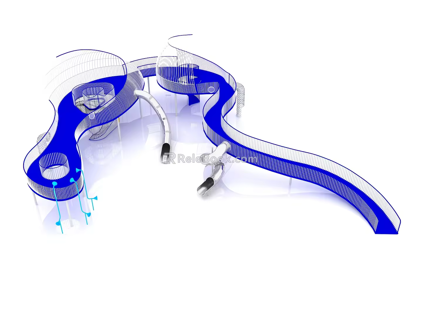 Large slide amusement facilities parent-child interaction children's play area children's activity area children's unpowered non-standard 3d model