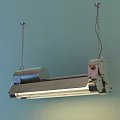 Modern Metallic Pendant Light With Chain Suspension And Linear Cylindrical Design For Ceiling