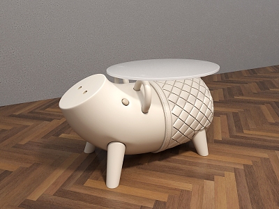 Round Table Pig Alien Art Furniture Living Room Coffee Table Bedroom Rest Table Low Table 3d model