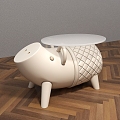 Round Table Table Table Pig Alien Art Furniture Living Room Coffee Table Bedroom Rest Table Low Table 3d model