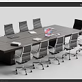 Conference table and chair combination 3d model