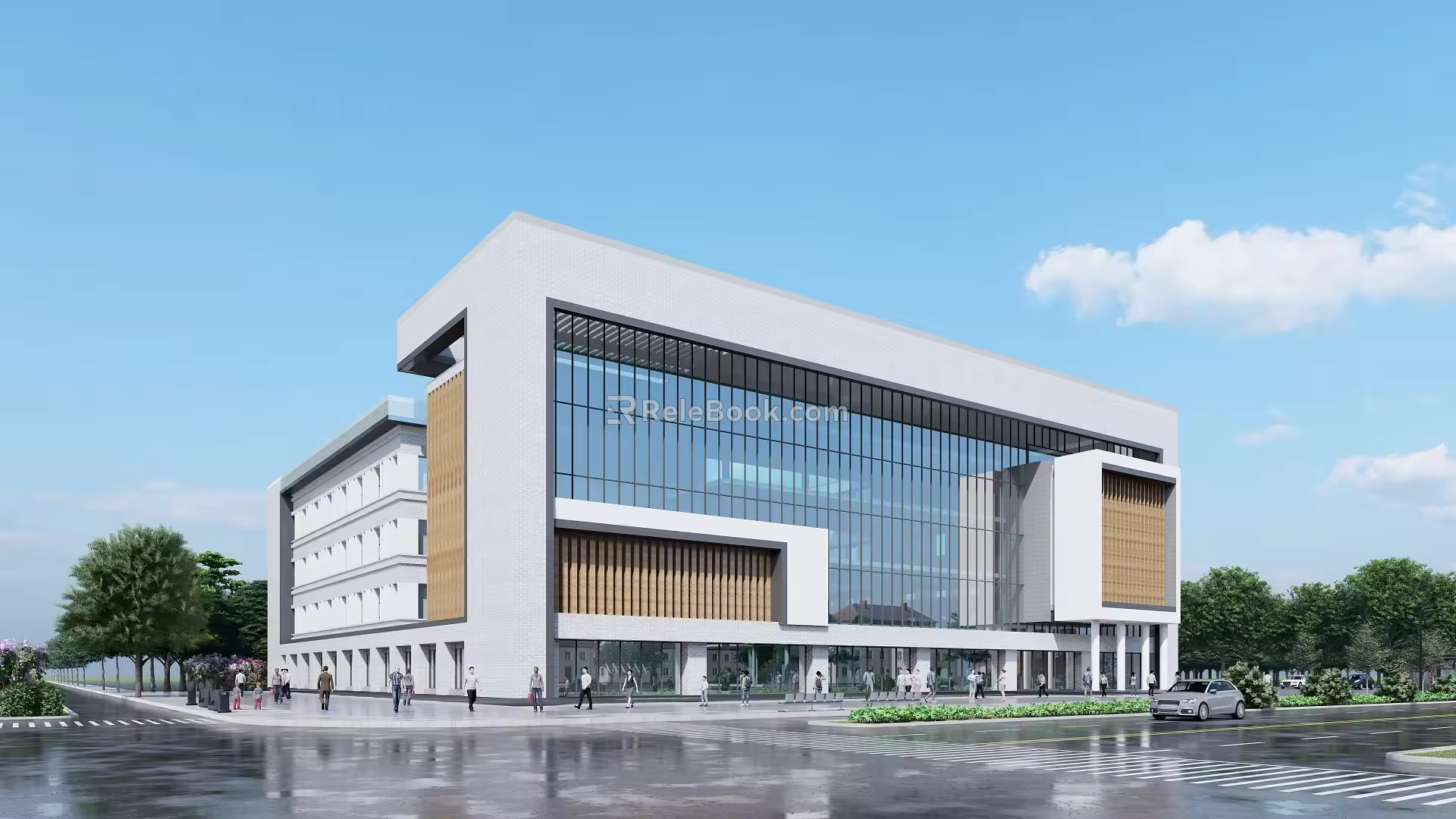 Modern style multi-storey office building comprehensive building teaching building 3d model