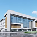 Modern style multi-storey office building comprehensive building teaching building 3d model