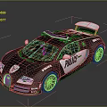 Black Bugatti Police Car With Police Lights And Rear Spoiler
