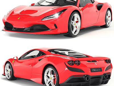 Red Ferrari Sports Car With Sleek Design Alloy Wheels And Modern Exterior 3d model