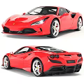 Red Ferrari Sports Car With Sleek Design Alloy Wheels And Modern Exterior