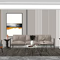 Modern sofa coffee table combination 3d model