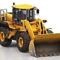 Yellow Wheeled Loader Powerful Heavy Duty Construction Function Vehicle With Large Front Bucket 3d model