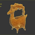 Game And Movie Character Orange Animal Shaped Figure With Curved Horns Black Eyes And Legs