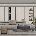 Modern sofa coffee table combination 3d model