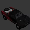 Toy Off Road Truck With Black Red Design Large Tires And Roof Lights