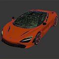 Orange Sleek Sports Car With Black Roof Black Wheels And Aerodynamic Features