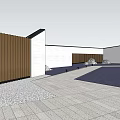 Modern Geometric Sales Office Building With Large Glass Windows And White Exterior