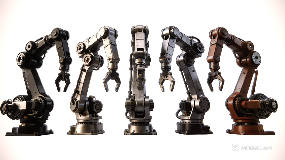 Mechanical Arm Pendants With Different Colors And Various Designs On 3d model